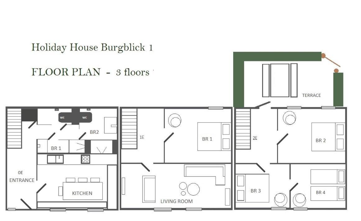 Holiday House Burgblick1 With Terrace - Vosproperties 몬샤우 외부 사진